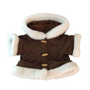 Build A Bear Clothes Brown Arctic‎ Fisherman Eskimo Coat Fur Trim Toggle Buttons